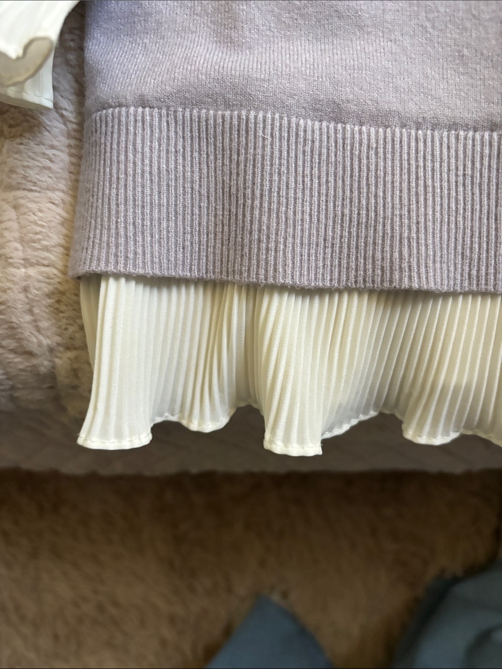 Women’s Lilac Layered-Ruffle Pullover with Cream Pleated Trim - Picture 4 of 8